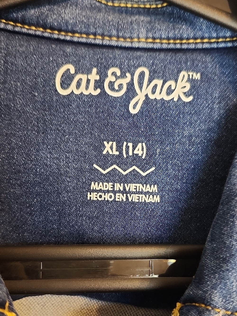 Cat & Jack Classic Medium Blue Denim Jacket Girls XL 14 - Picture 2 of 4